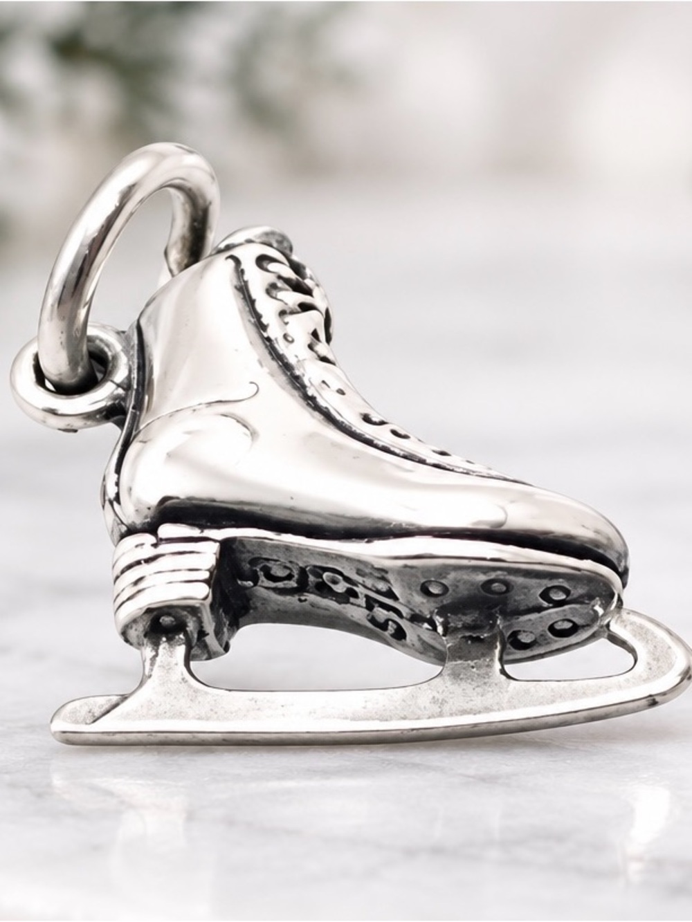 Sterling Silver Ice Skate Charm Pendant
